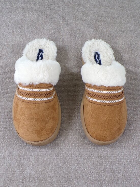 Nautica Other - Nautica Faux Fur Micro-Suede Mule Slippers | Men’s Medium | Brown Cozy